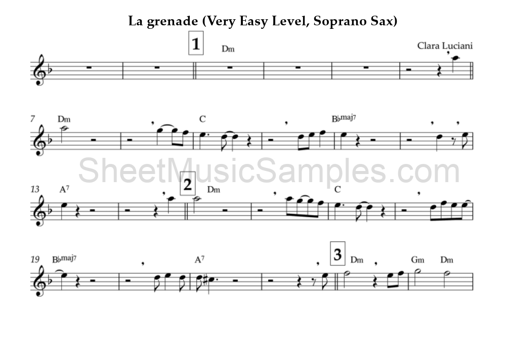 La grenade (Very Easy Level, Soprano Sax)