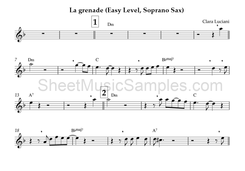 La grenade (Easy Level, Soprano Sax)