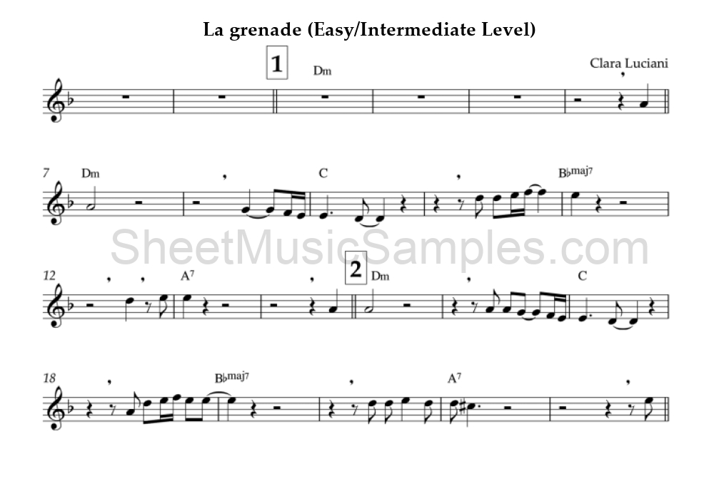 La grenade (Easy/Intermediate Level)