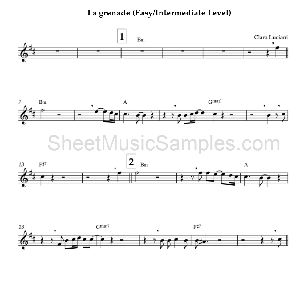 La grenade (Easy/Intermediate Level)