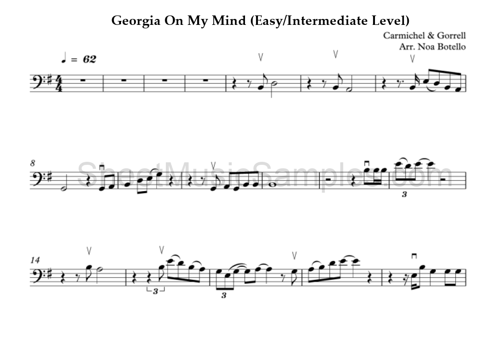 Georgia On My Mind (Easy/Intermediate Level)