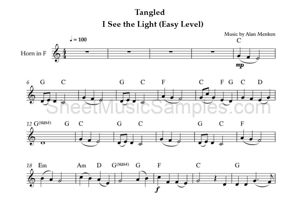 Tangled - I See the Light (Easy Level)