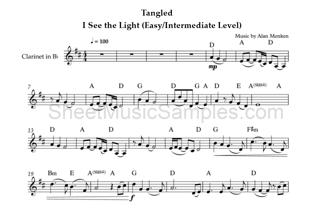 Tangled - I See the Light (Easy/Intermediate Level)