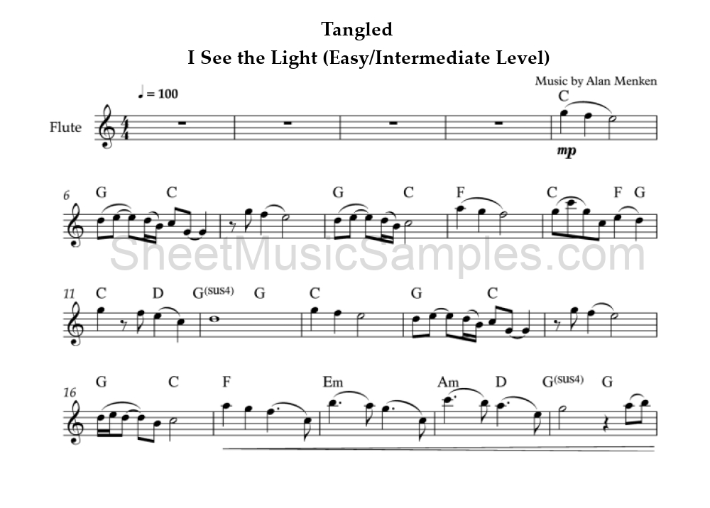 Tangled - I See the Light (Easy/Intermediate Level)