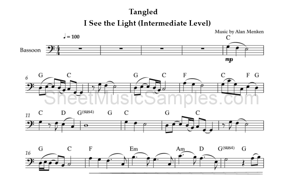 Tangled - I See the Light (Intermediate Level)