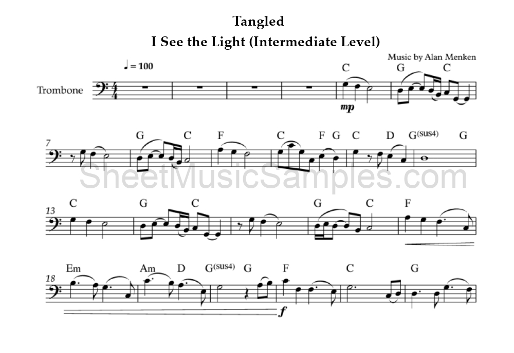 Tangled - I See the Light (Intermediate Level)