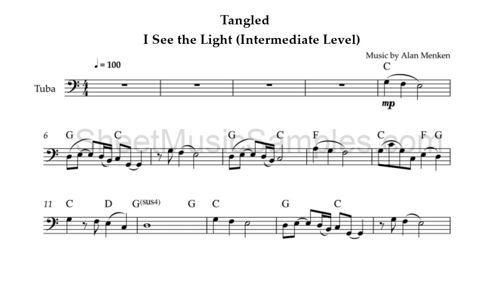 Tangled - I See the Light (Intermediate Level)