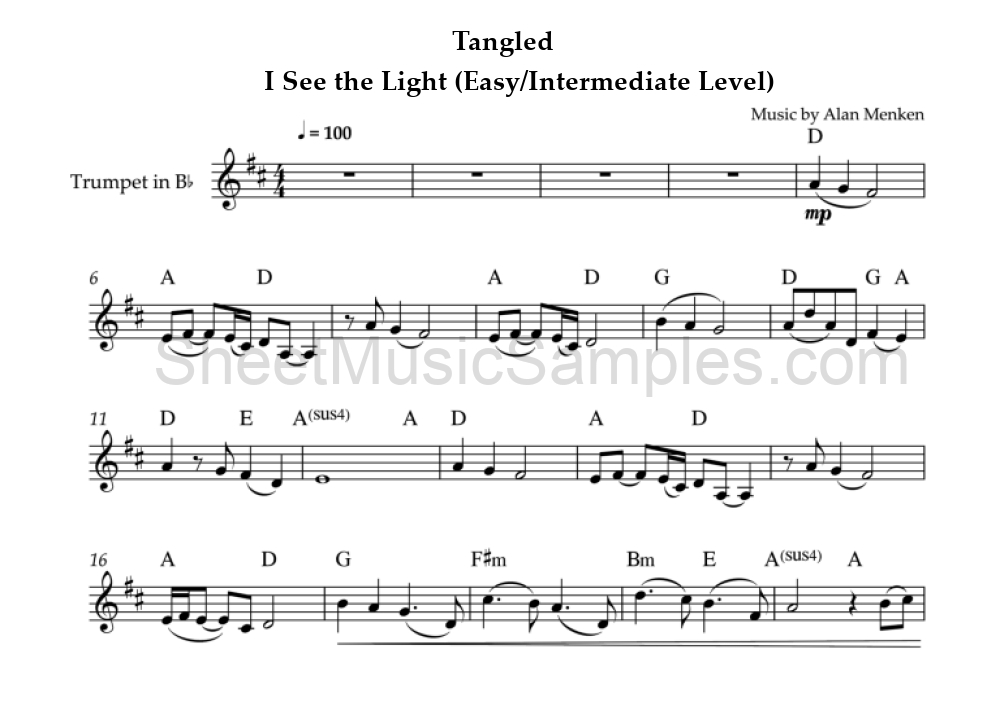 Tangled - I See the Light (Easy/Intermediate Level)