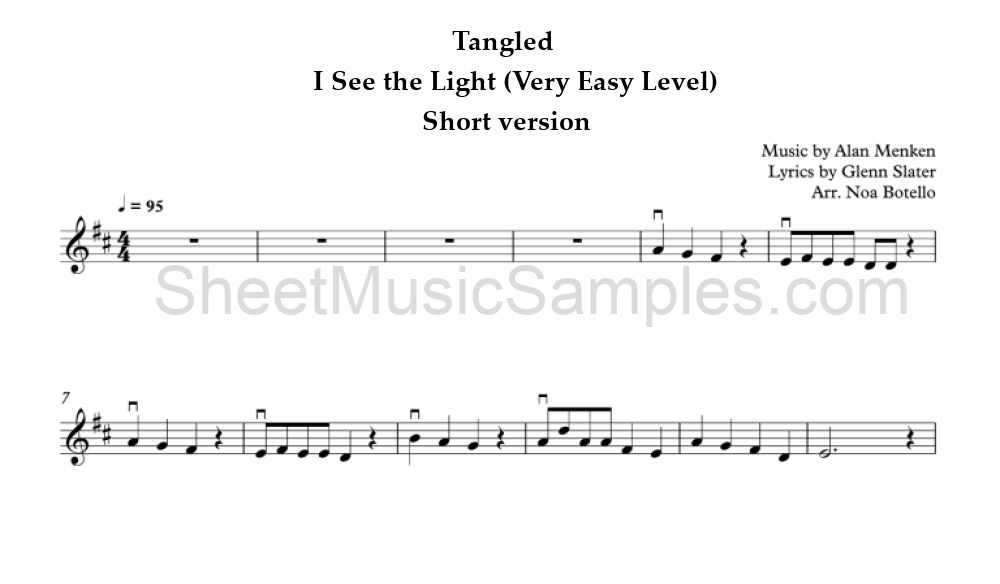 Tangled - I See the Light (Very Easy Level) - Short version