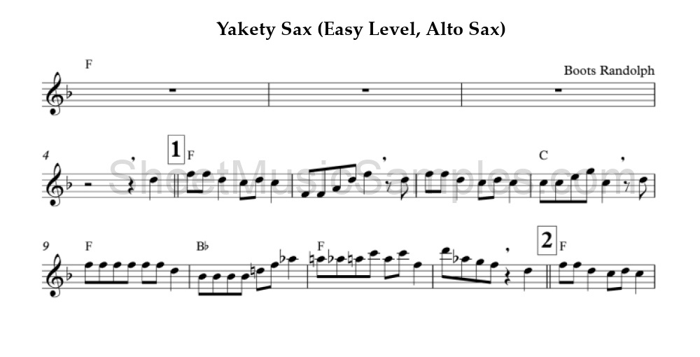 Yakety Sax (Easy Level, Alto Sax)