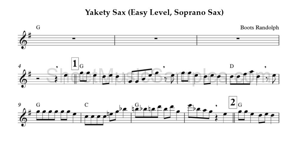 Yakety Sax (Easy Level, Soprano Sax)