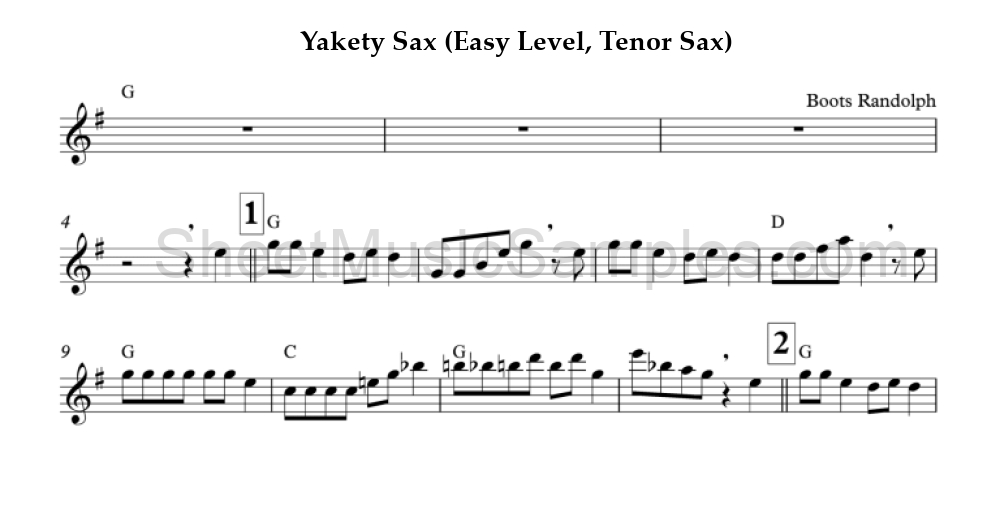 Yakety Sax (Easy Level, Tenor Sax)