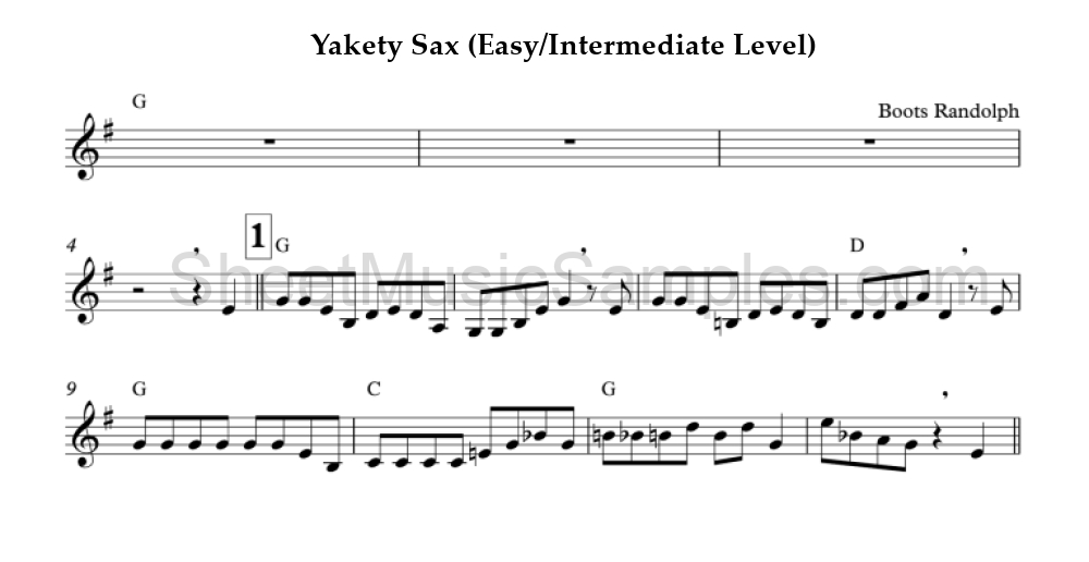 Yakety Sax (Easy/Intermediate Level)