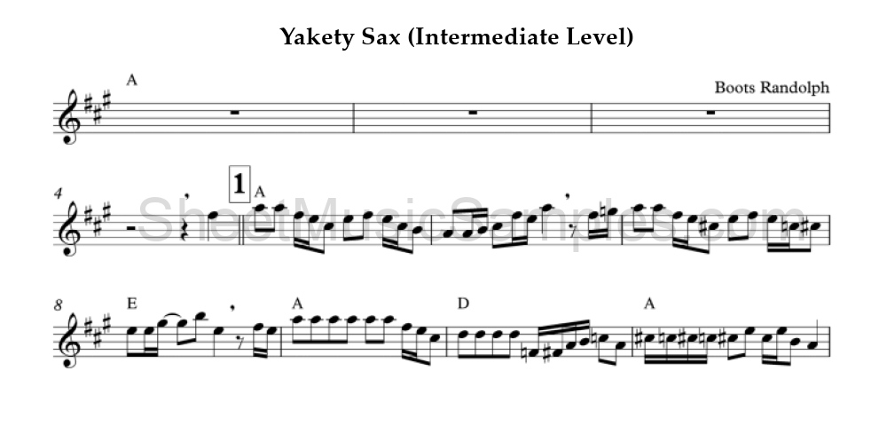 Yakety Sax (Intermediate Level)