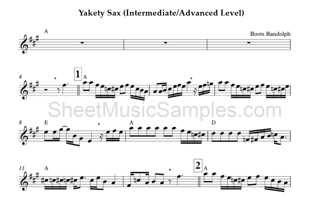 Yakety Sax (Intermediate/Advanced Level)