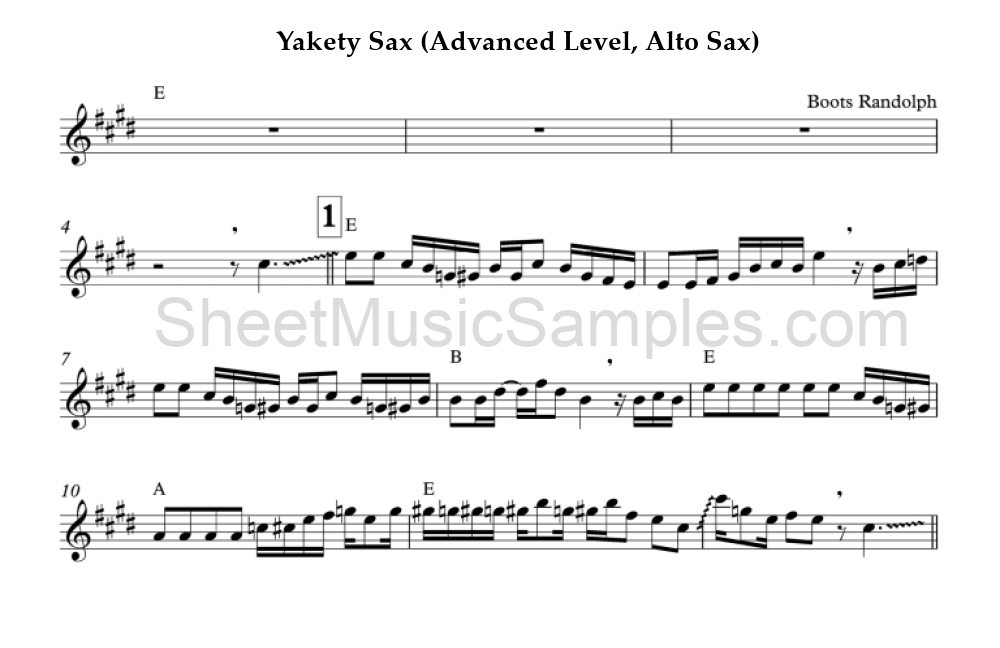 Yakety Sax (Advanced Level, Alto Sax)