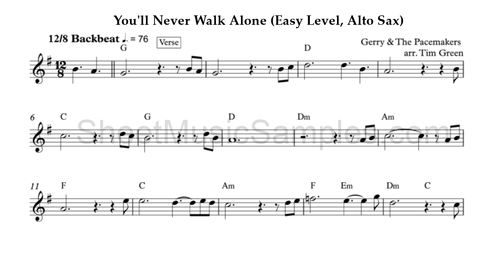 You'll Never Walk Alone (Easy Level, Alto Sax)