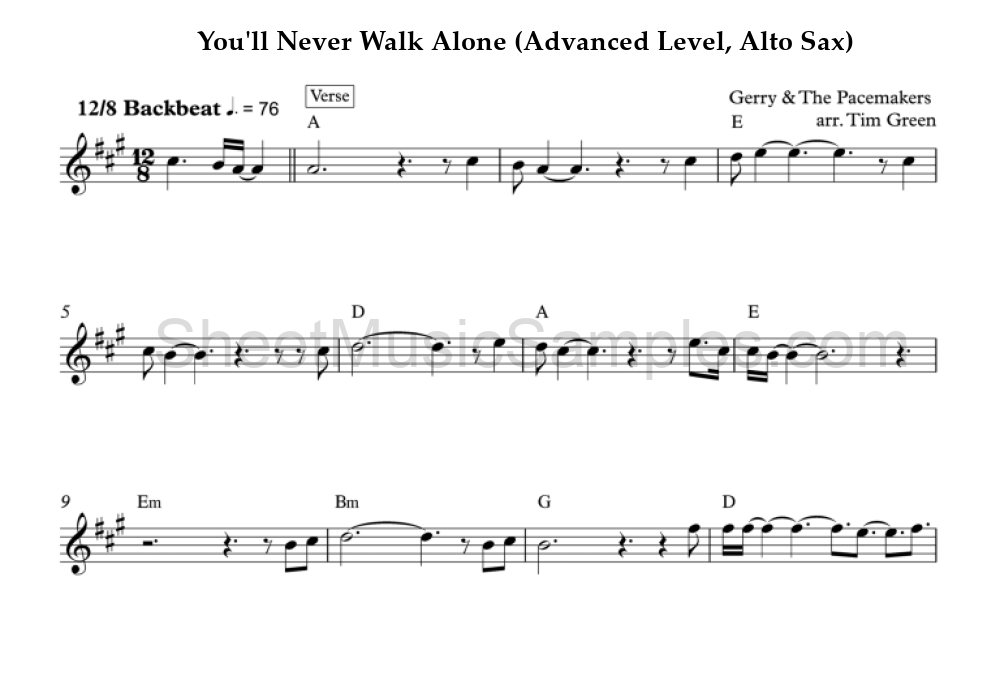 You'll Never Walk Alone (Advanced Level, Alto Sax)