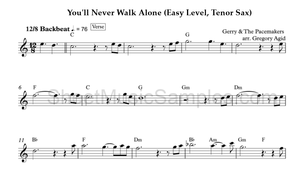 You'll Never Walk Alone (Easy Level, Tenor Sax)