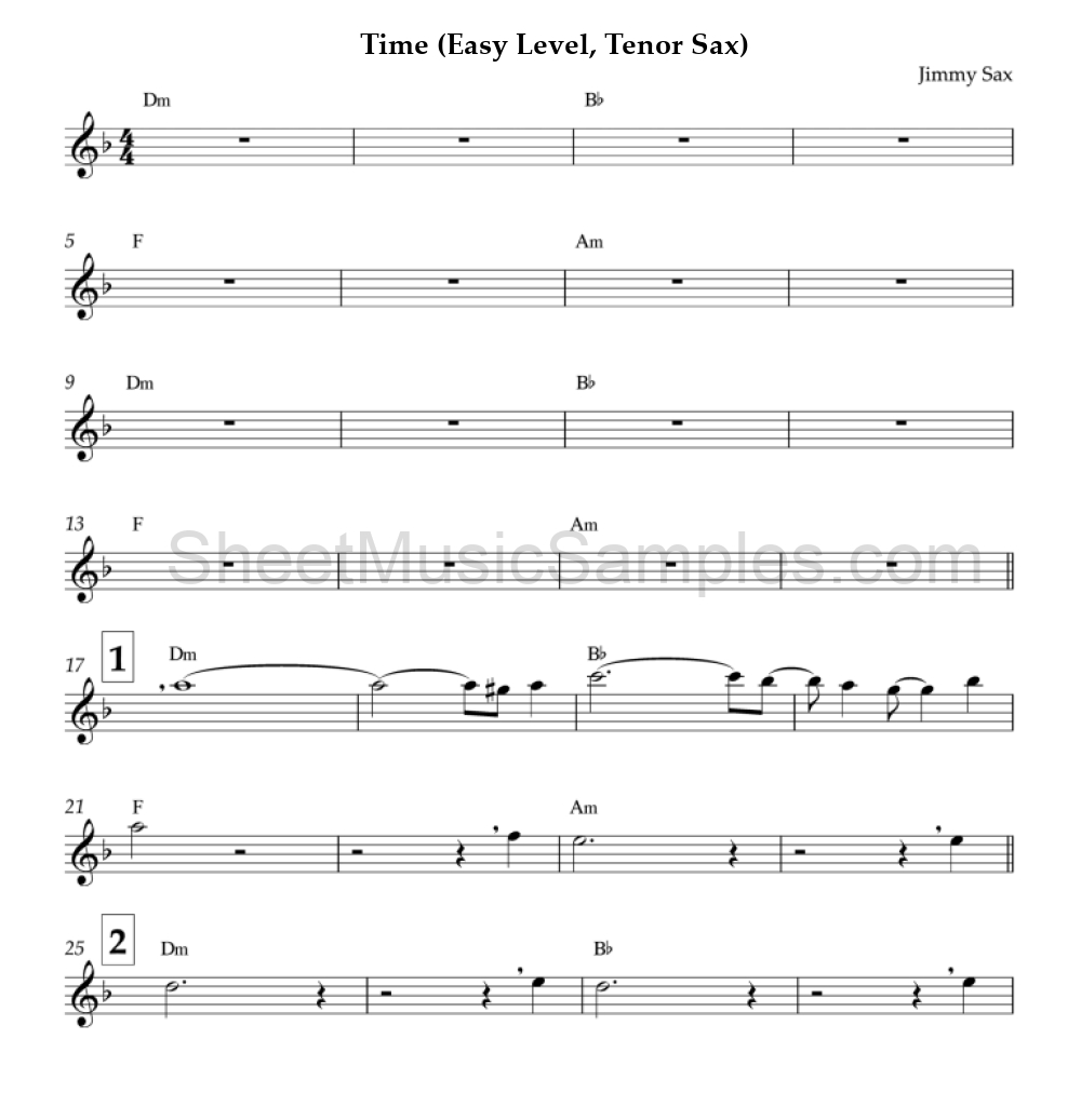 Time (Easy Level, Tenor Sax)