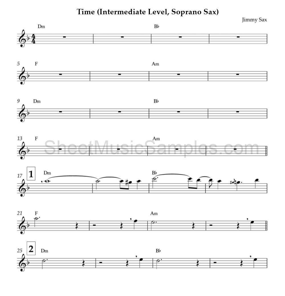 Time (Intermediate Level, Soprano Sax)