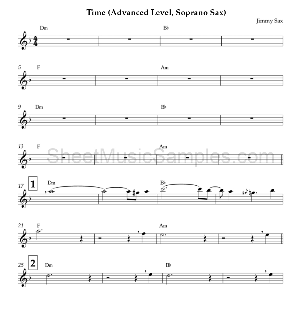 Time (Advanced Level, Soprano Sax)