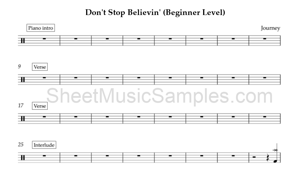 Don't Stop Believin' (Beginner Level)