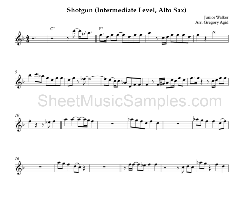 Shotgun (Intermediate Level, Alto Sax)