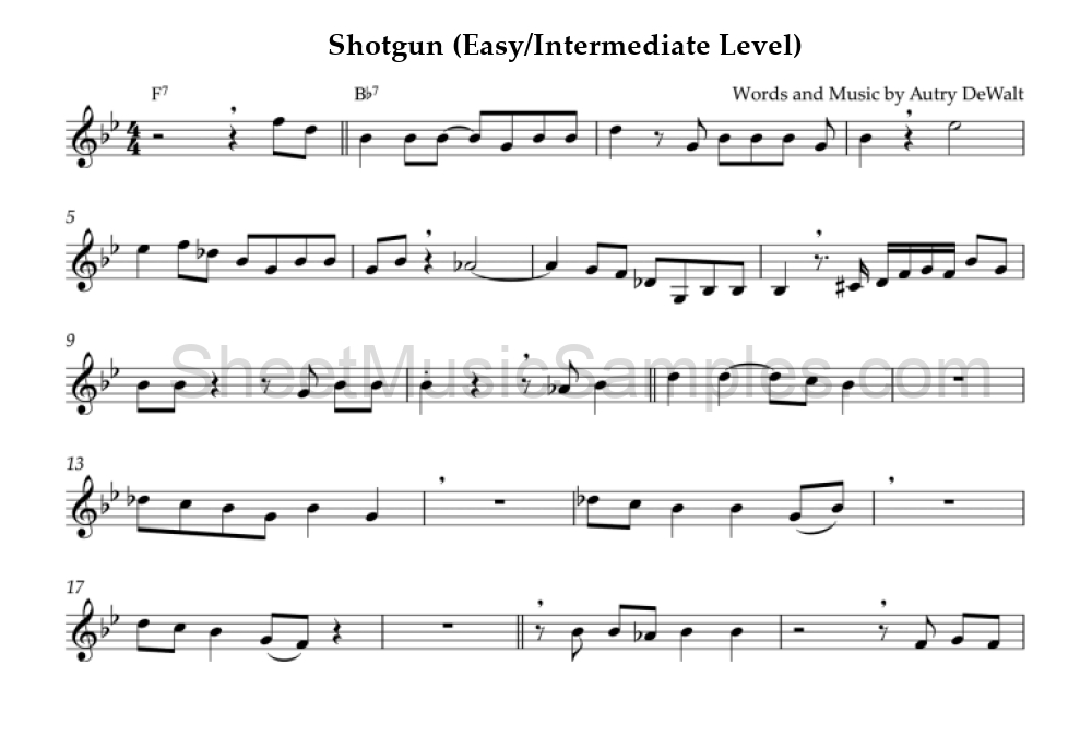 Shotgun (Easy/Intermediate Level)