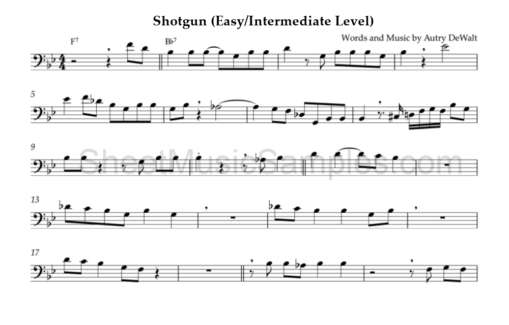 Shotgun (Easy/Intermediate Level)