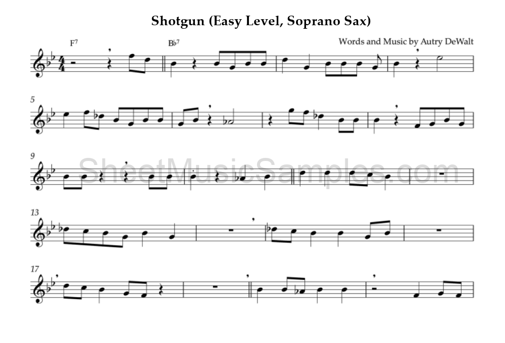 Shotgun (Easy Level, Soprano Sax)