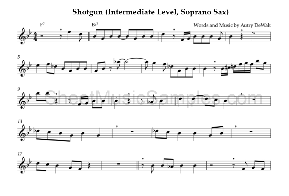 Shotgun (Intermediate Level, Soprano Sax)