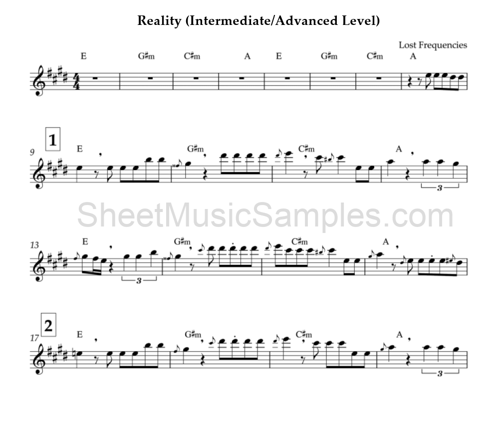 Reality (Intermediate/Advanced Level)