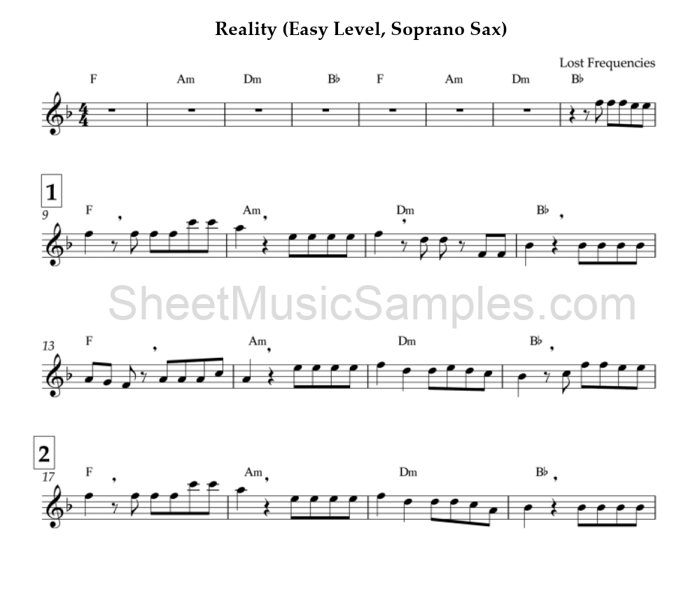 Reality (Easy Level, Soprano Sax)