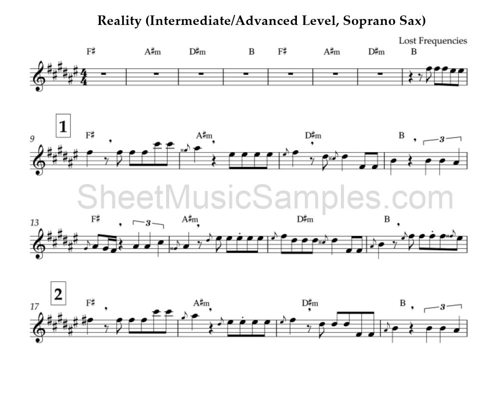 Reality (Intermediate/Advanced Level, Soprano Sax)