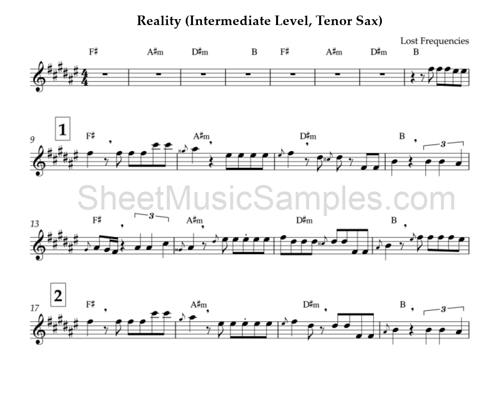 Reality (Intermediate Level, Tenor Sax)