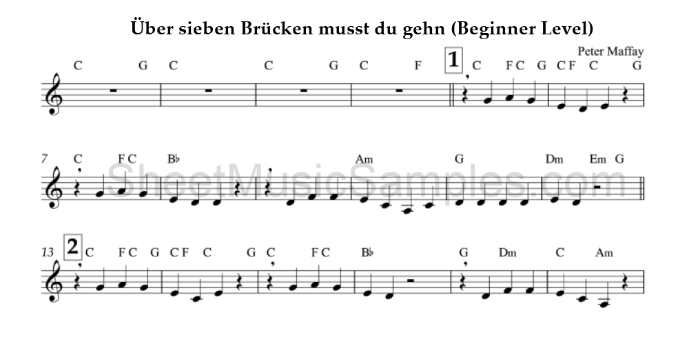 Über sieben Brücken musst du gehn (Beginner Level)