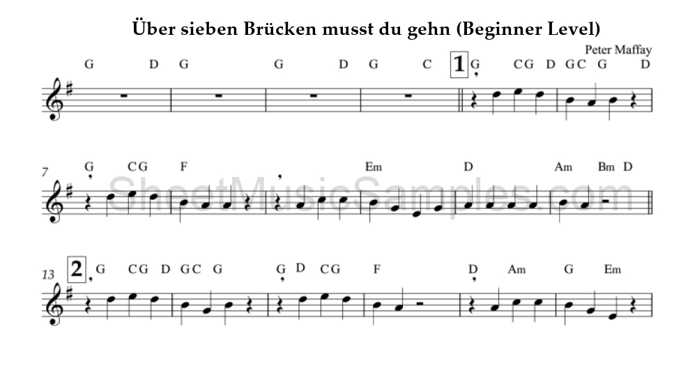 Über sieben Brücken musst du gehn (Beginner Level)