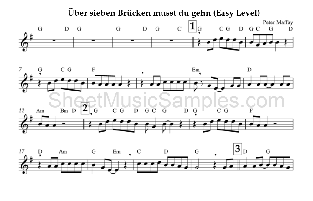 Über sieben Brücken musst du gehn (Easy Level)