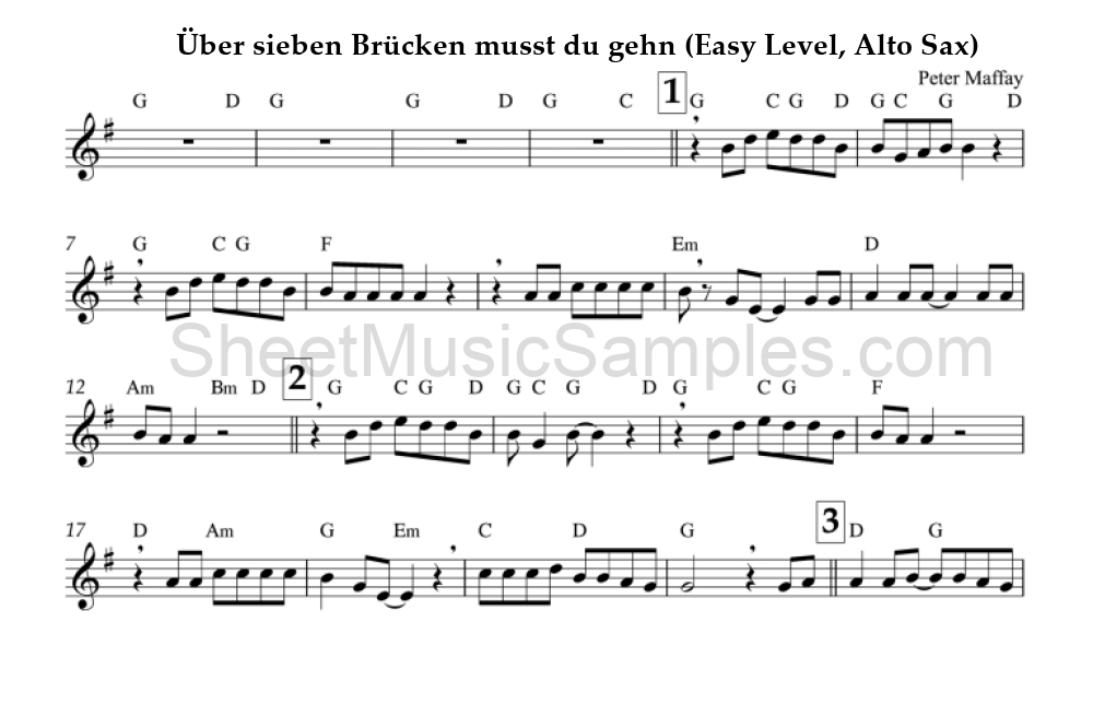 Über sieben Brücken musst du gehn (Easy Level, Alto Sax)