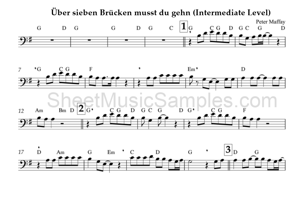 Über sieben Brücken musst du gehn (Intermediate Level)