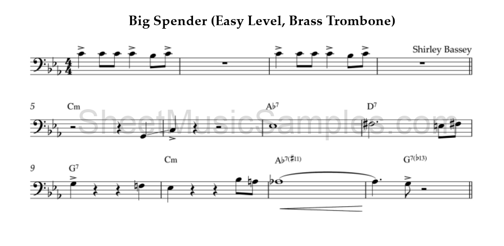 Big Spender (Easy Level, Brass Trombone)