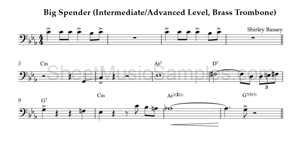 Big Spender (Intermediate/Advanced Level, Brass Trombone)