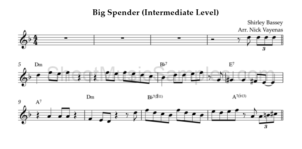 Big Spender (Intermediate Level)