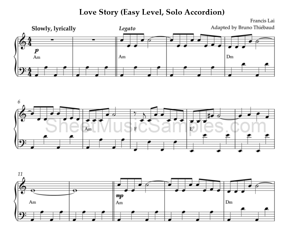 Love Story (Easy Level, Solo Accordion)