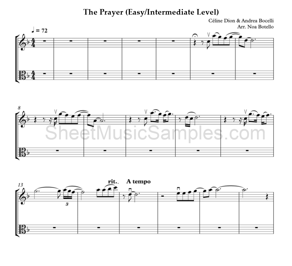 The Prayer (Easy/Intermediate Level)