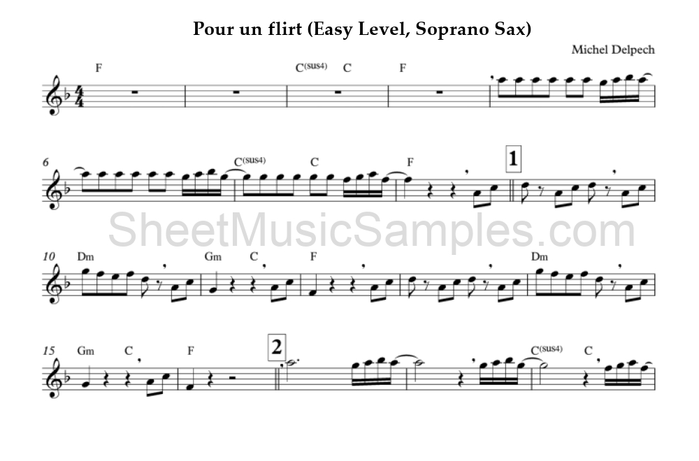 Pour un flirt (Easy Level, Soprano Sax)