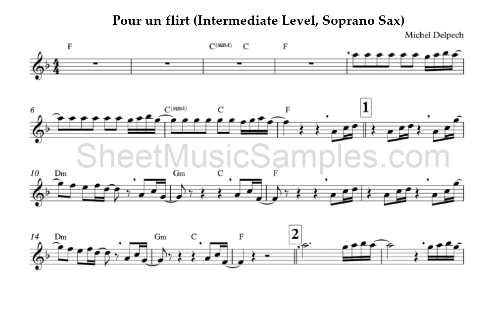 Pour un flirt (Intermediate Level, Soprano Sax)