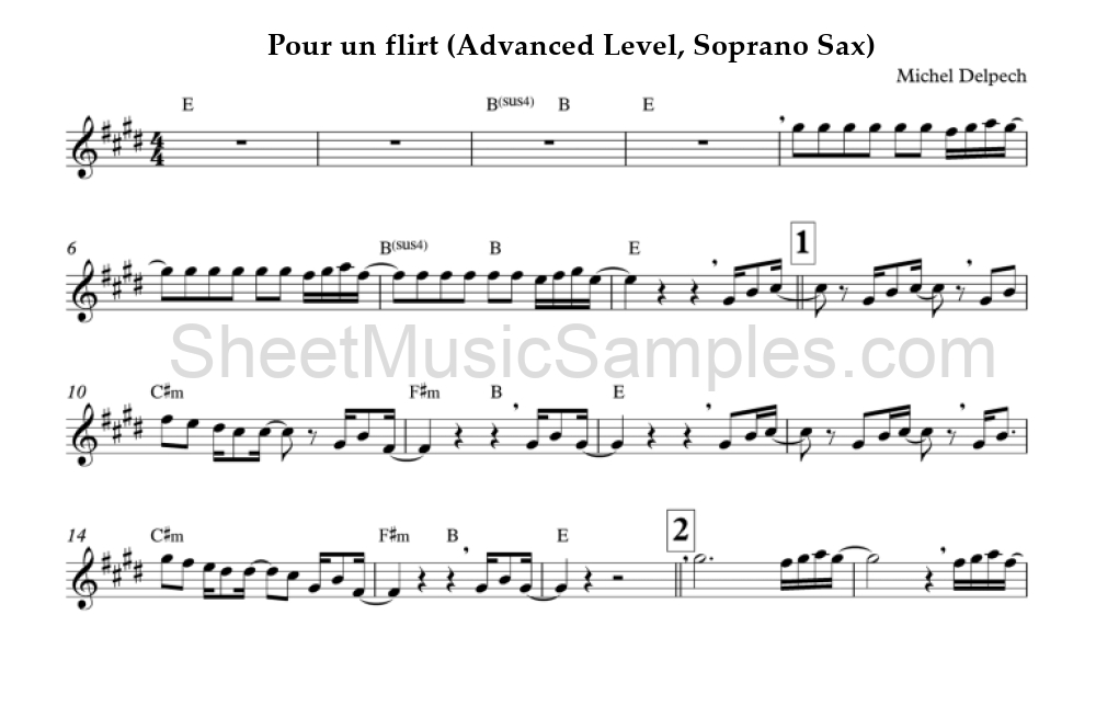 Pour un flirt (Advanced Level, Soprano Sax)