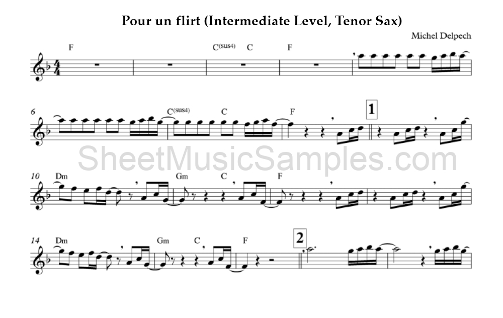 Pour un flirt (Intermediate Level, Tenor Sax)